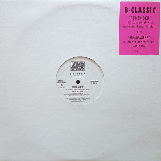 B-Classic : Remember (12", Promo)