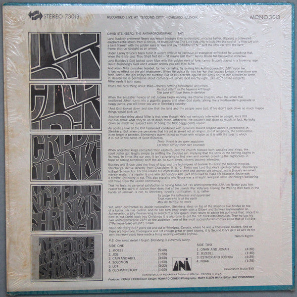 David Steinberg : The Incredible Shrinking God  (LP, Album)