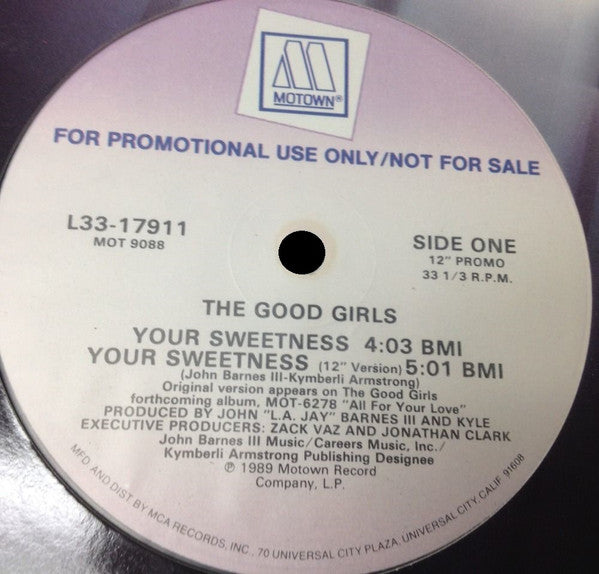 The Good Girls : Your Sweetness (12", Single, Promo)