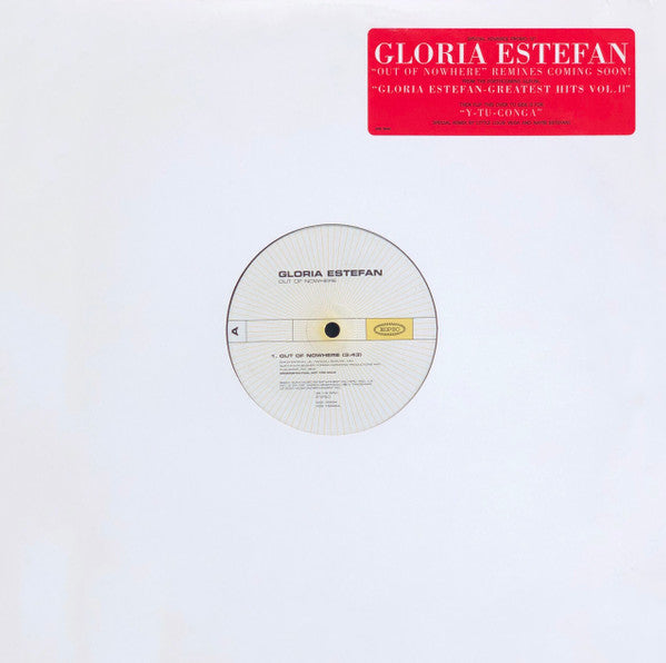 Gloria Estefan : Out Of Nowhere (12", Advance, Promo)