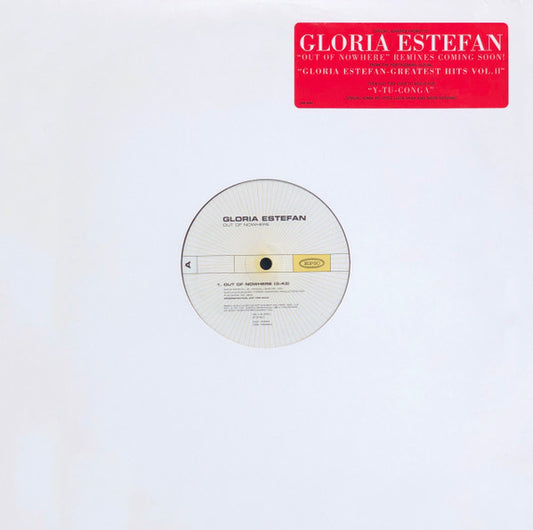Gloria Estefan : Out Of Nowhere (12", Advance, Promo)