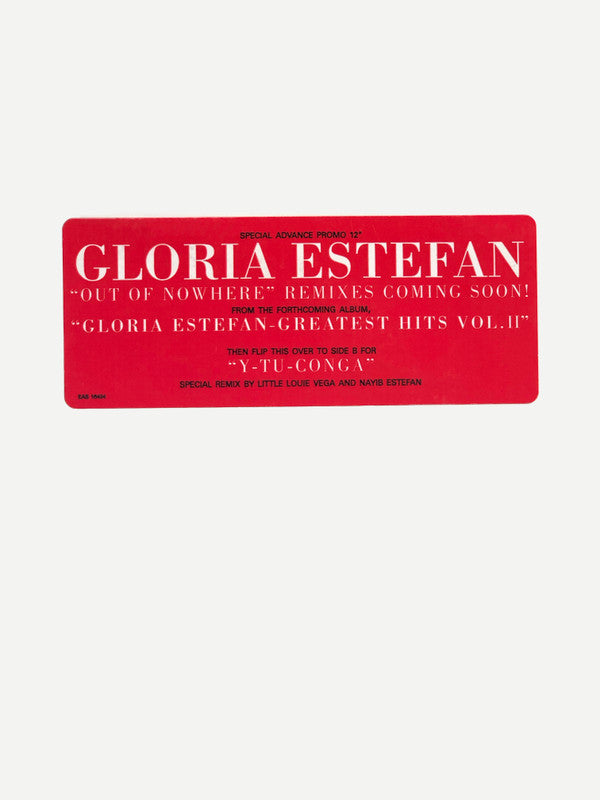 Gloria Estefan : Out Of Nowhere (12", Advance, Promo)