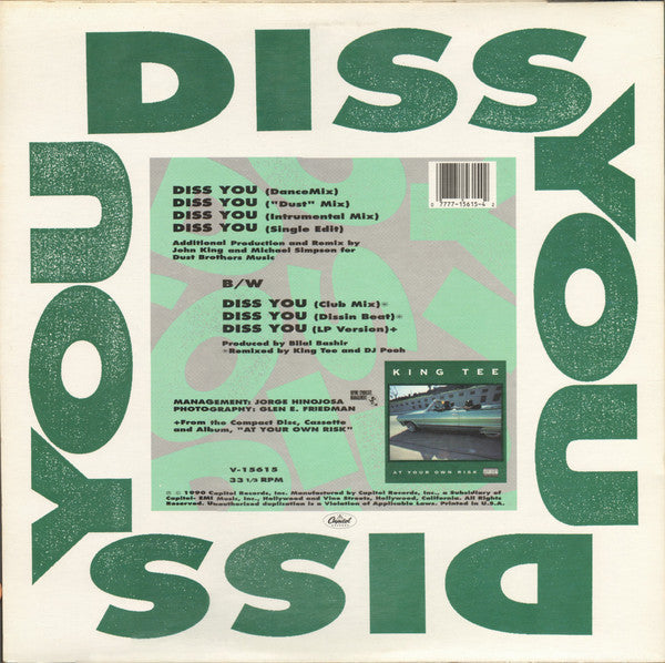 King Tee : Diss You (12", Single)