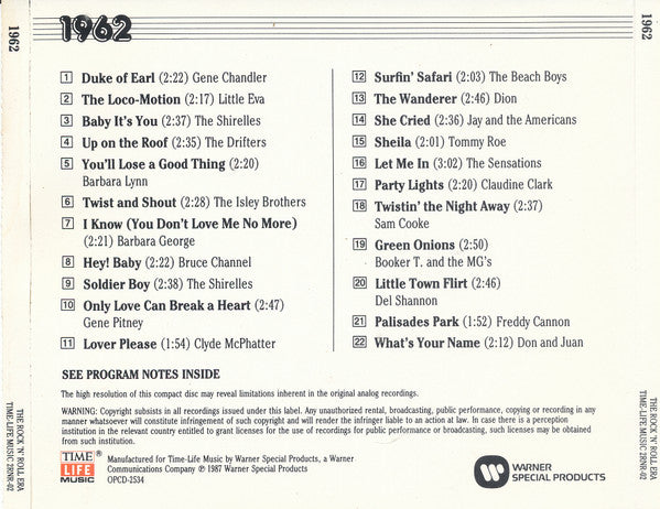 Various : The Rock 'N' Roll Era 1962 (CD, Comp, RE, RM)