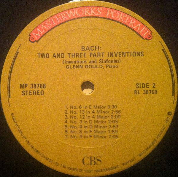 Johann Sebastian Bach, Glenn Gould : Two And Three Part Inventions  (LP, Album, RE)