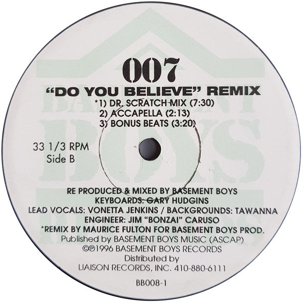 007 : Do You Believe (Remix) (12")