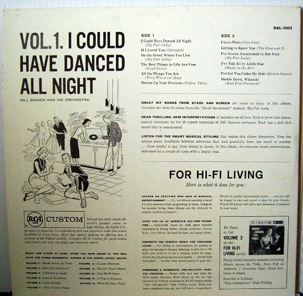 Hill Bowen And His Orchestra : I Could Have Danced All Night (LP, Album, Mono)