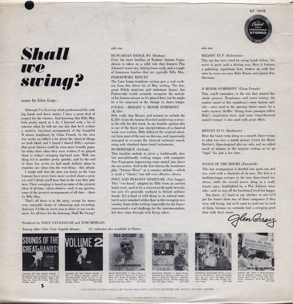 Glen Gray & The Casa Loma Orchestra : Shall We Swing? (LP, Album)