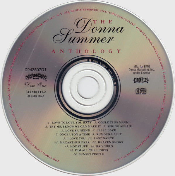 Donna Summer : The Donna Summer Anthology (2xCD, Comp, Club)