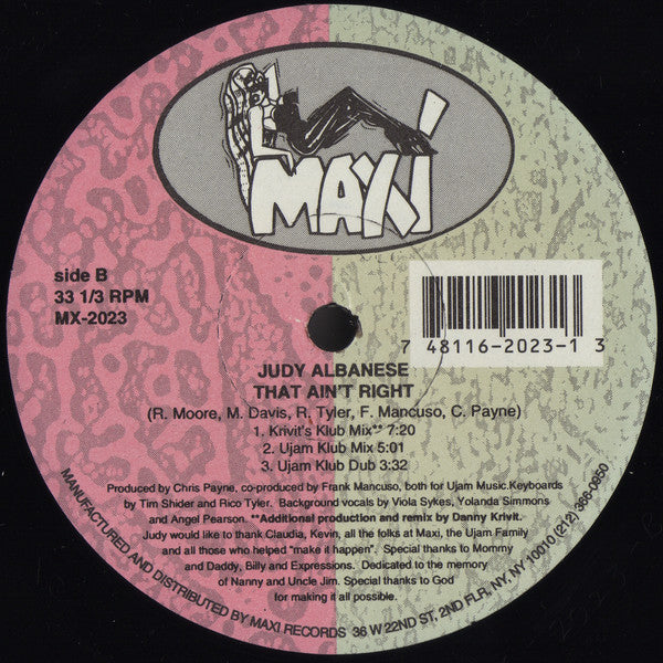 Judy Albanese : That Ain't Right (12")