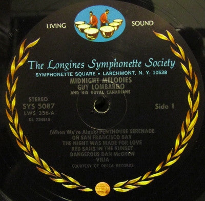 Guy Lombardo And His Royal Canadians : Midnight Melodies (LP, Album)