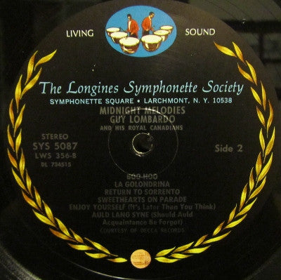 Guy Lombardo And His Royal Canadians : Midnight Melodies (LP, Album)