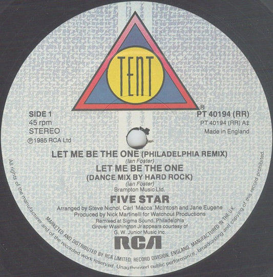 Five Star : Let Me Be The One (12", Single)