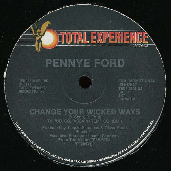 Penny Ford : Change Your Wicked Ways (12", Promo)