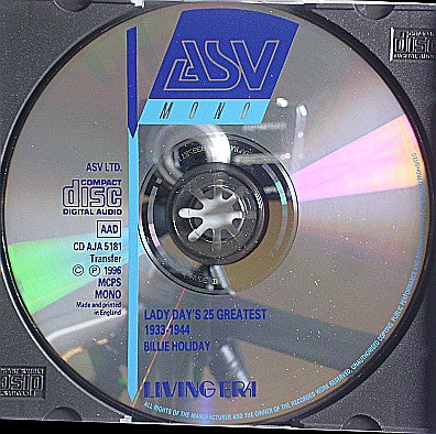 Billie Holiday : Lady Day's 25 Greatest Hits 1933-1944 (CD, Comp, Mono)
