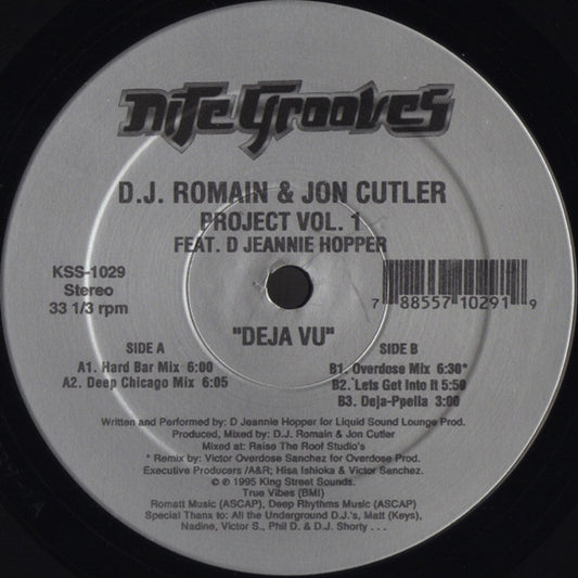 Jon Cutler & DJ Romain Feat. Jeannie Hopper : Project Vol. 1 (Deja Vu) (12")
