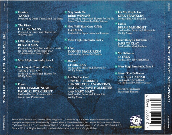 Various : The Prince Of Egypt (Inspirational) (CD, Album)