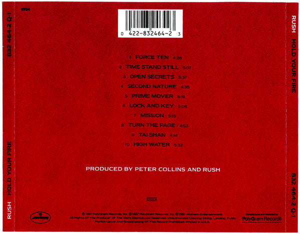 Rush : Hold Your Fire (CD, Album)