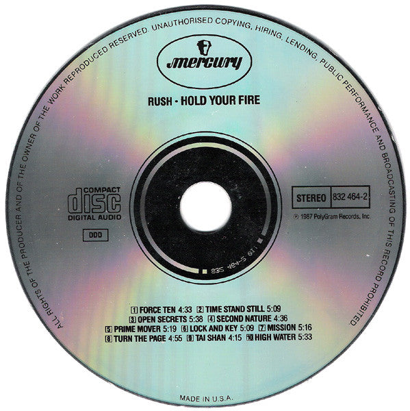 Rush : Hold Your Fire (CD, Album)