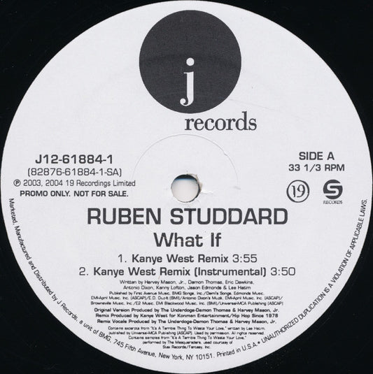 Ruben Studdard : What If (Kanye West Remix) (12", Promo)