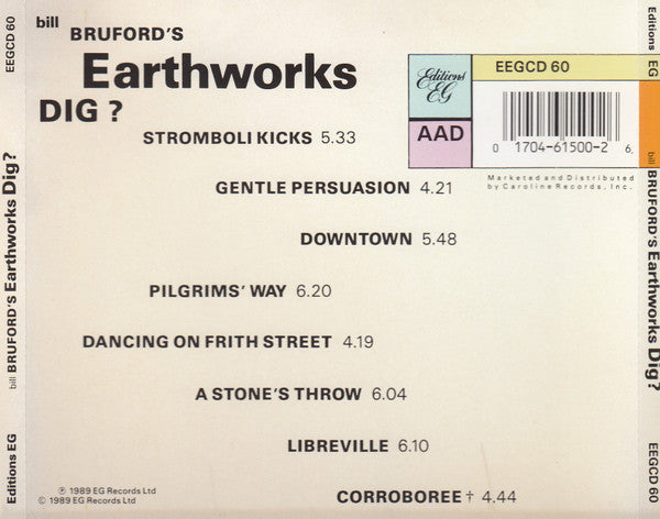 Bill Bruford's Earthworks : Dig ? (CD, Album)