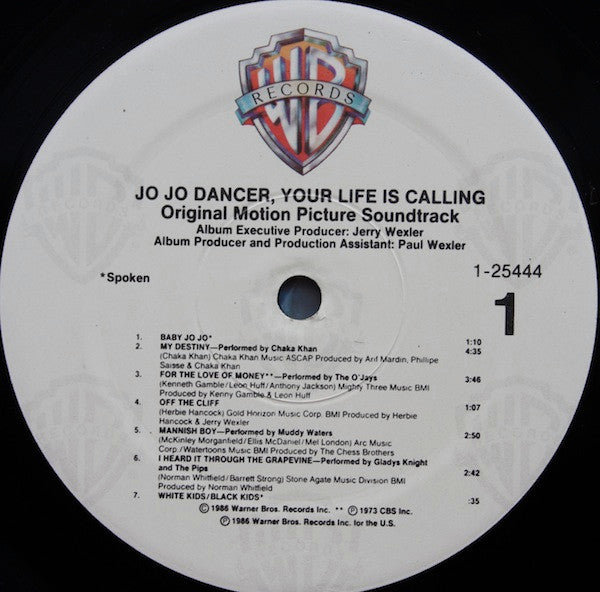 Various : Jo Jo Dancer (Your Life Is Calling) Original Motion Picture Soundtrack (LP)