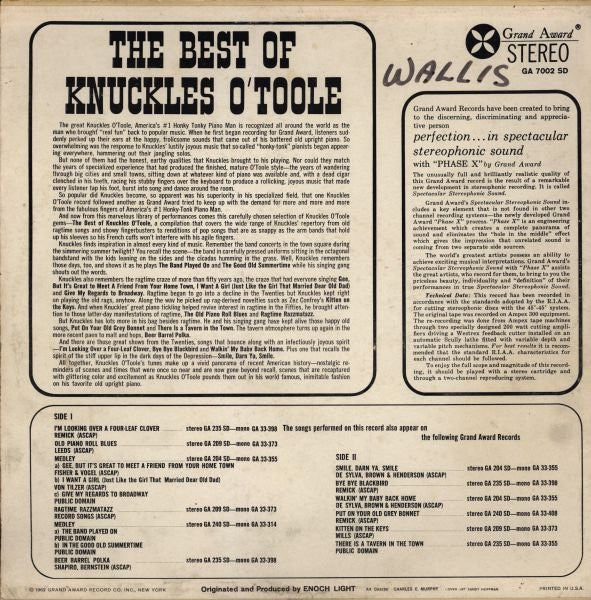 Knuckles O'Toole : The Best Of Knuckles O'Toole (LP, Comp)