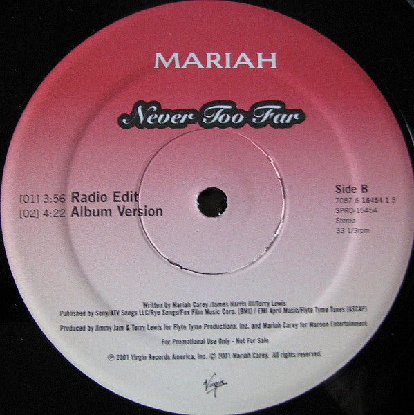 Mariah Carey : Don't Stop (Funkin' 4 Jamaica) (12", Single, Promo)