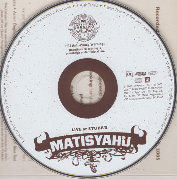 Matisyahu : Live At Stubb's (CD, Album, Enh, Dig)