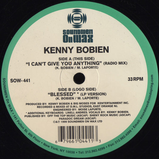 Kenny Bobien : I Can't Give You Anything / Blessed (12")