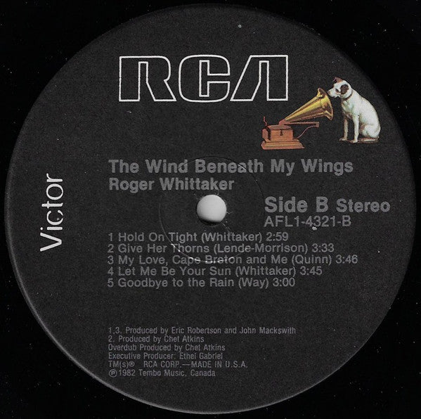 Roger Whittaker : The Wind Beneath My Wings (LP, Album)