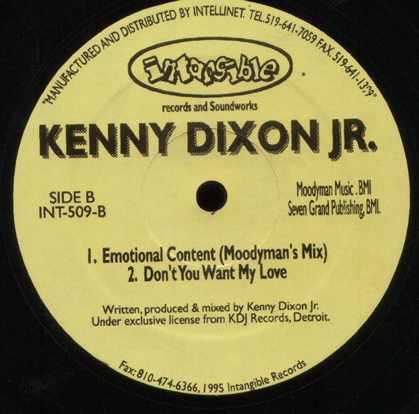 Kenny Dixon Jr. : Emotional Content (12")
