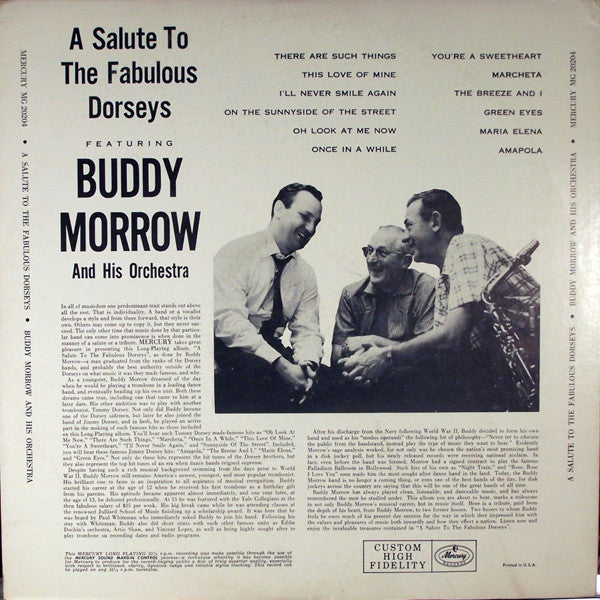 Buddy Morrow And His Orchestra : A Salute To The Fabulous Dorseys (LP, Album)