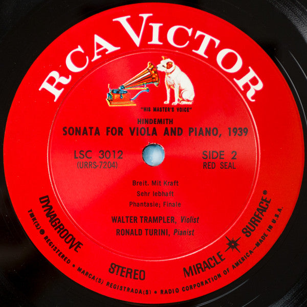 Walter Trampler, Ronald Turini - Paul Hindemith : Sonatas For Viola And Piano (Op. 11, No. 4 ▪ 1939) (LP)