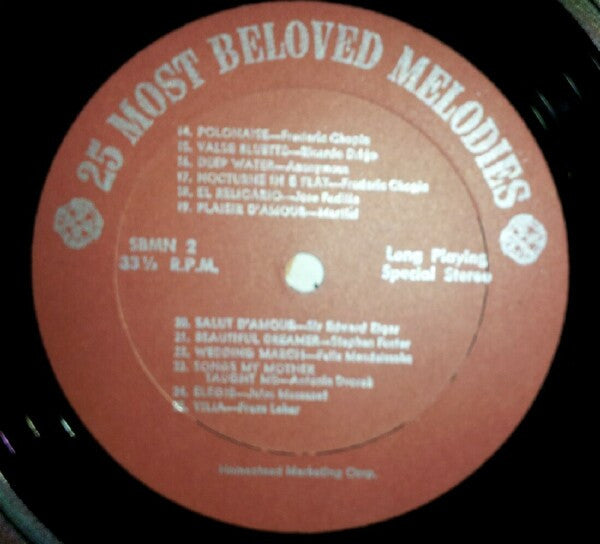 Unknown Artist : 25 Most Beloved Melodies (LP, Comp)