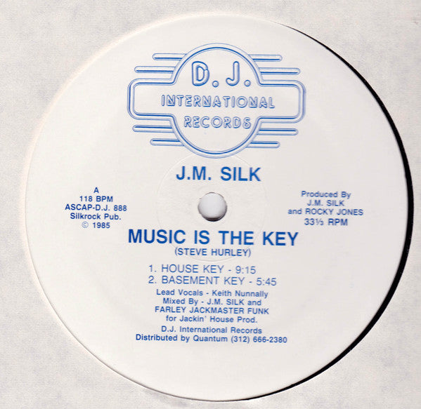J.M. Silk : Music Is The Key (12", Blu)