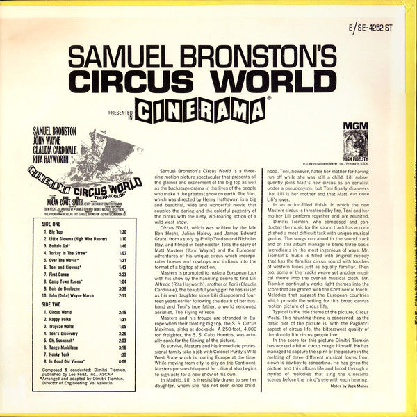 Dimitri Tiomkin : Circus World - The Original Sound Track Album (LP, Album)