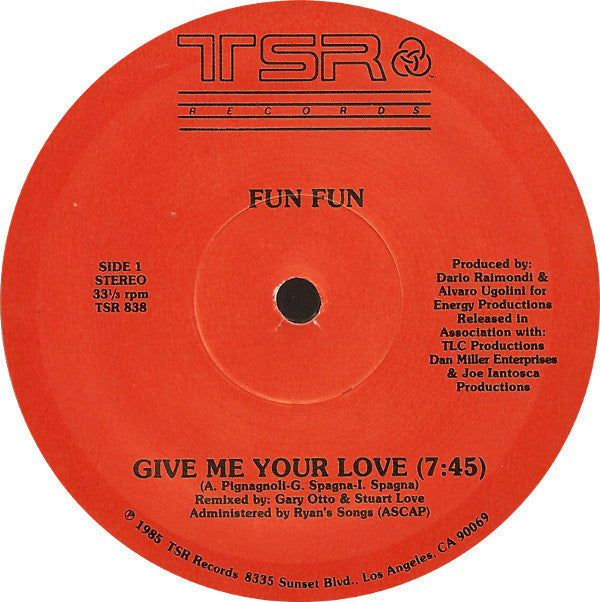 Fun Fun : Give Me Your Love / Tell Me (12")