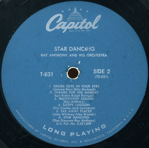 Ray Anthony & His Orchestra : Star Dancing (LP, Album, Mono)