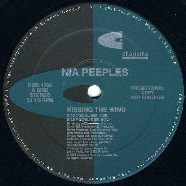 Nia Peeples : Kissing The Wind (12", Promo)