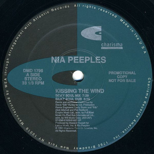 Nia Peeples : Kissing The Wind (12", Promo)