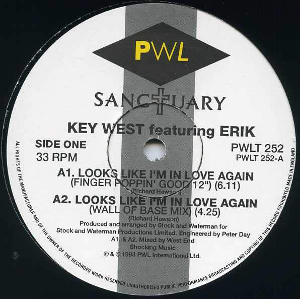 Key West Featuring Erik (2) : Looks Like I'm In Love Again (12")