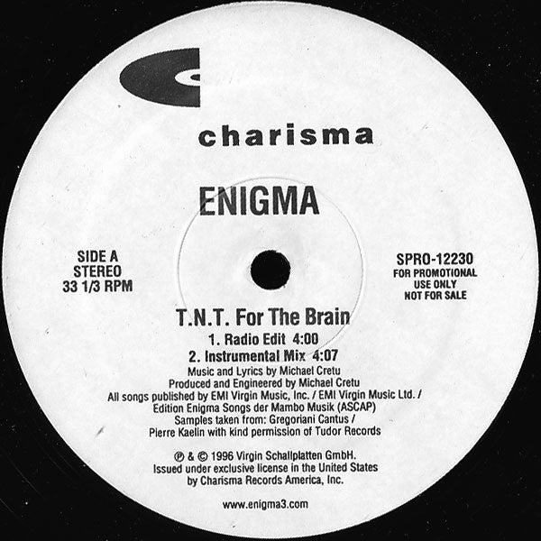Enigma : T.N.T. For The Brain (12", Promo)