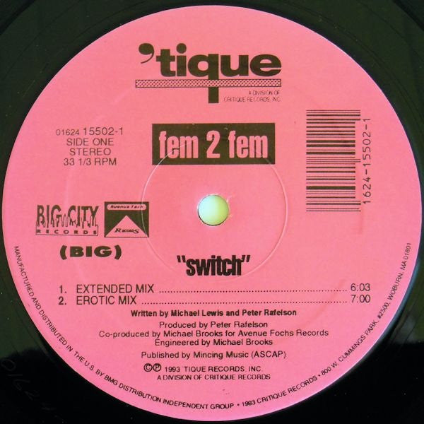 Fem 2 Fem : Switch (12")