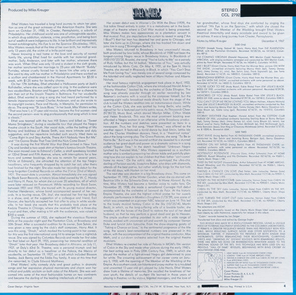 Ethel Waters : On Stage And Screen 1925-1940 (LP, Comp, Mono, RE)