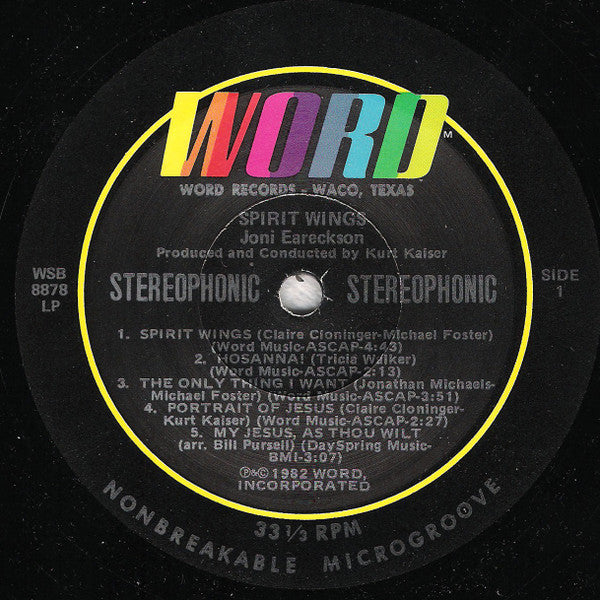 Joni Eareckson Tada : Spirit Wings (LP)