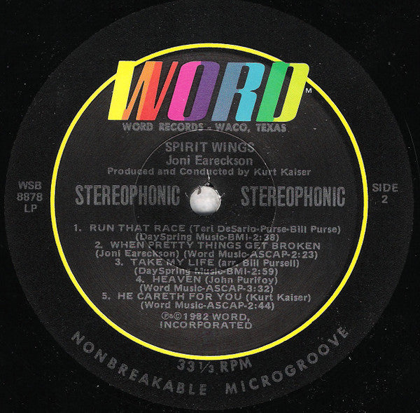 Joni Eareckson Tada : Spirit Wings (LP)