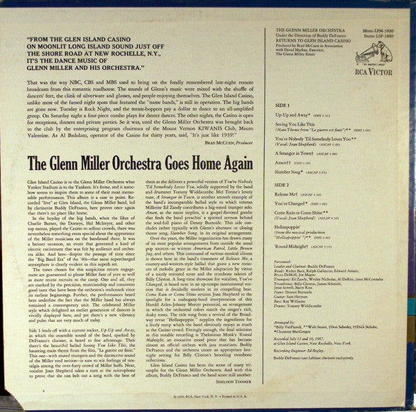 The Glenn Miller Orchestra : The Glenn Miller Orchestra Returns To Glen Island Casino (LP, Album)