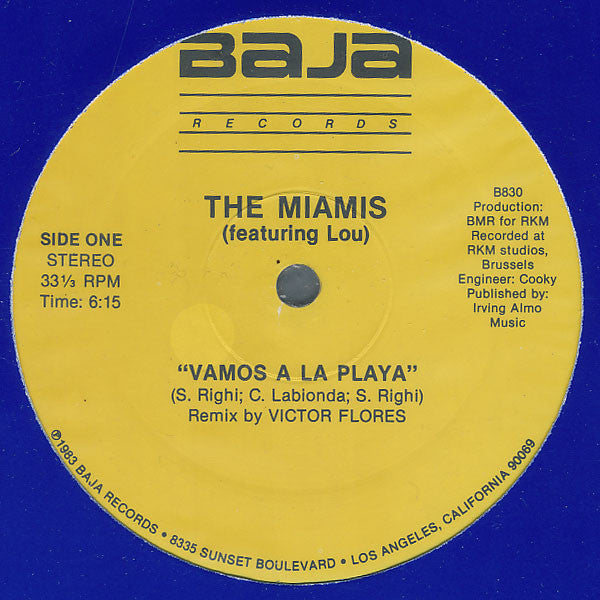 The Miamis Featuring Lou Deprijck : Vamos A La Playa (12")