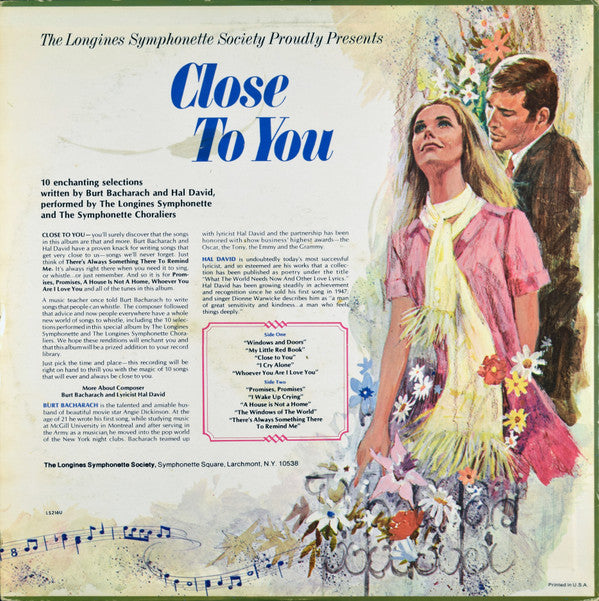 The Longines Symphonette, The Choraliers : Close To You (And Nine Other Hits By Bacharach And David) (LP, Album)